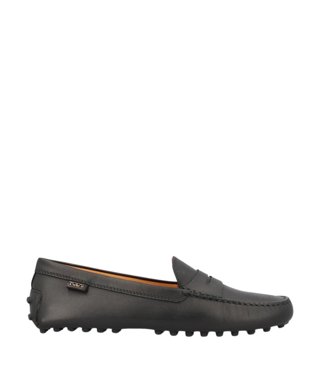 TOD'S Черные кожаные мокасины, фото 1