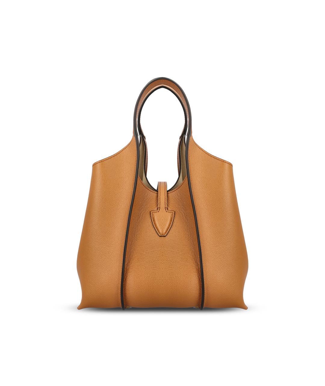 TOD'S Бежевая кожаная сумка тоут, фото 2