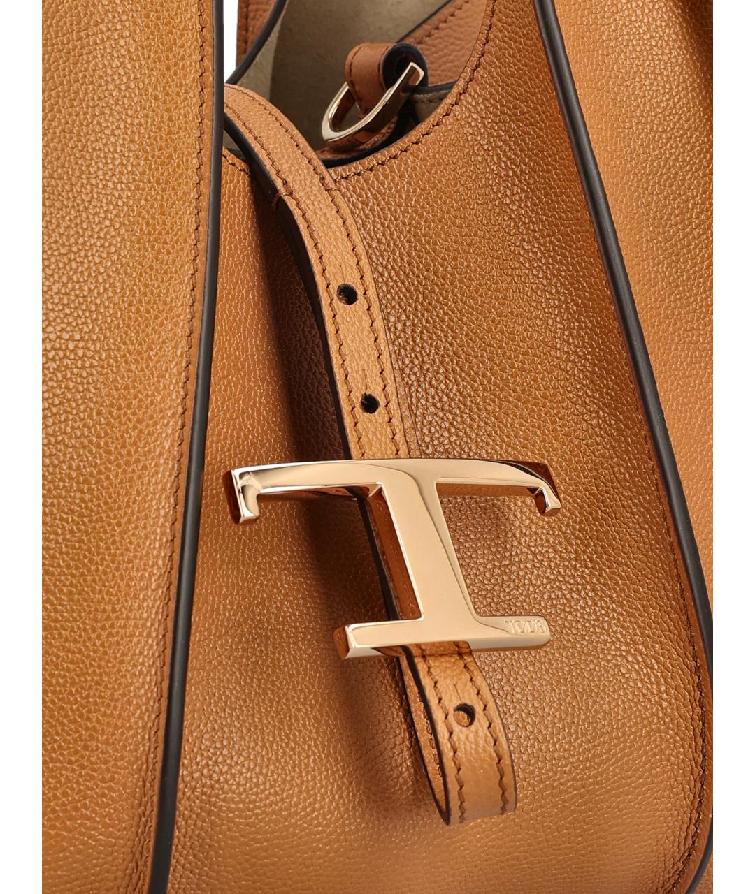 TOD'S Бежевая кожаная сумка тоут, фото 4