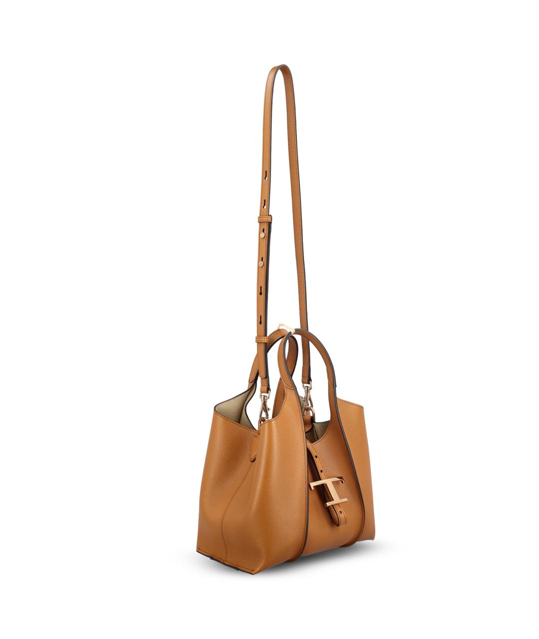 TOD'S Бежевая кожаная сумка тоут, фото 3