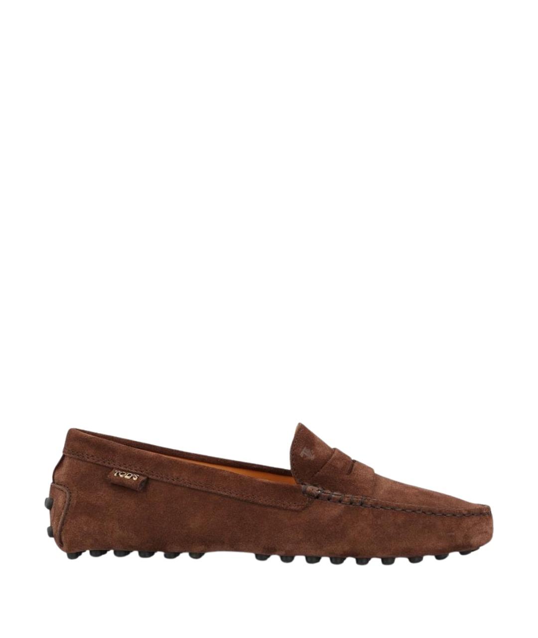 TOD'S Коричневые замшевые мокасины, фото 1