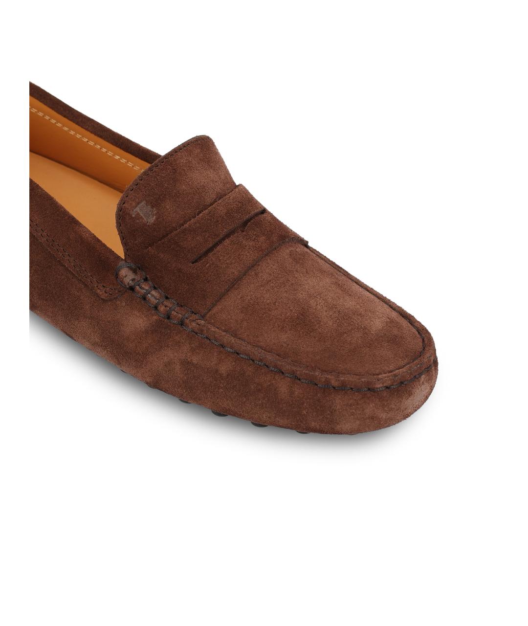 TOD'S Коричневые замшевые мокасины, фото 4