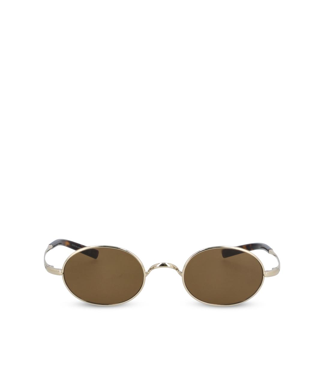 SAINT LAURENT Золотые металлические солнцезащитные очки, фото 5