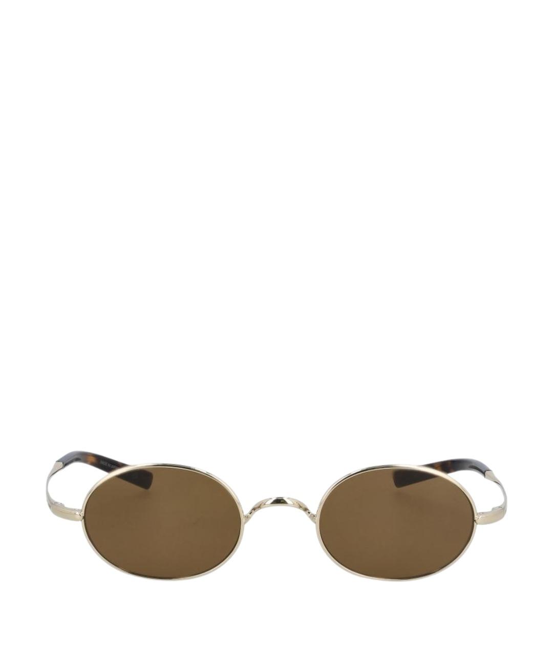 SAINT LAURENT Золотые металлические солнцезащитные очки, фото 1