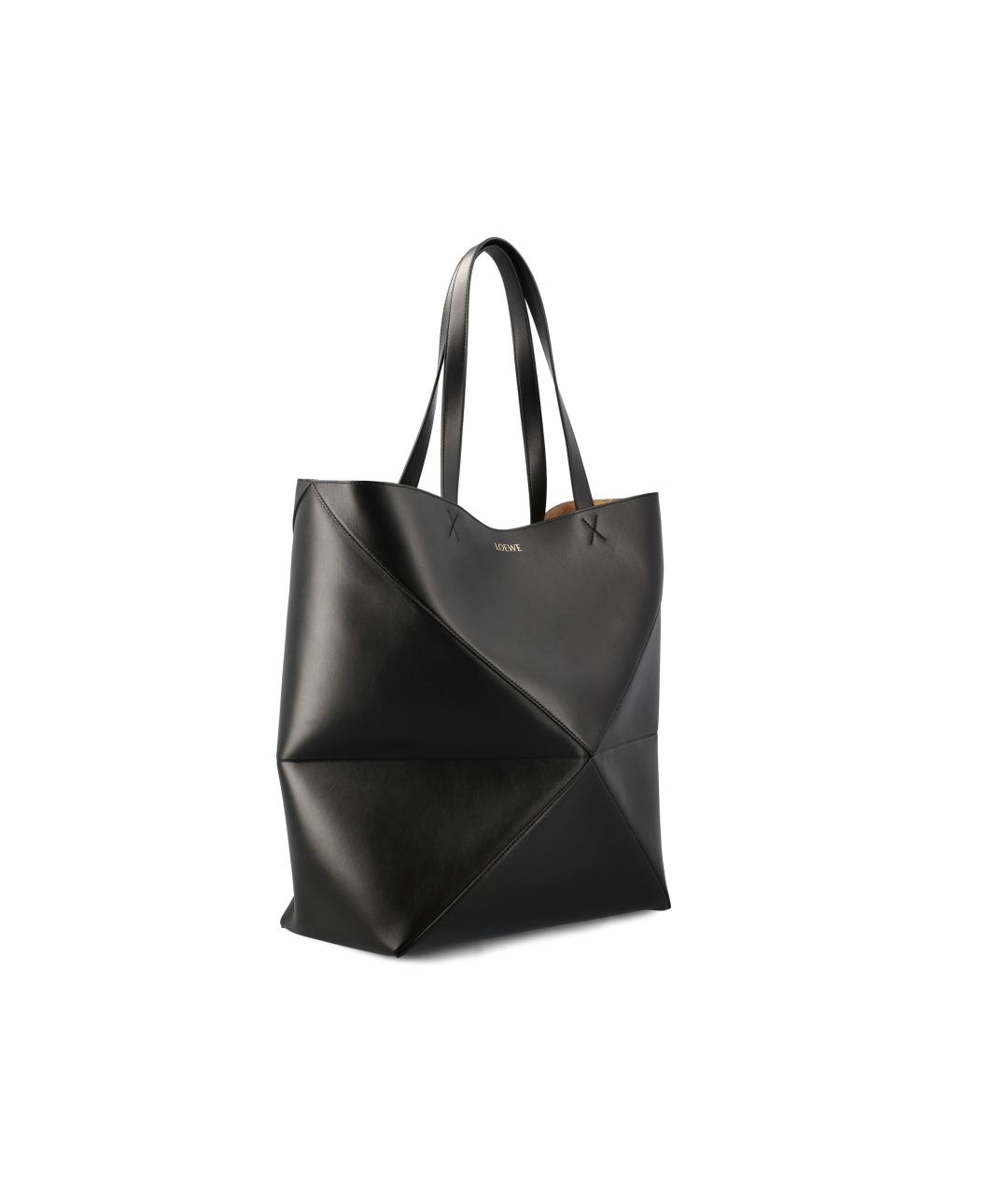 LOEWE Черная кожаная сумка тоут, фото 3