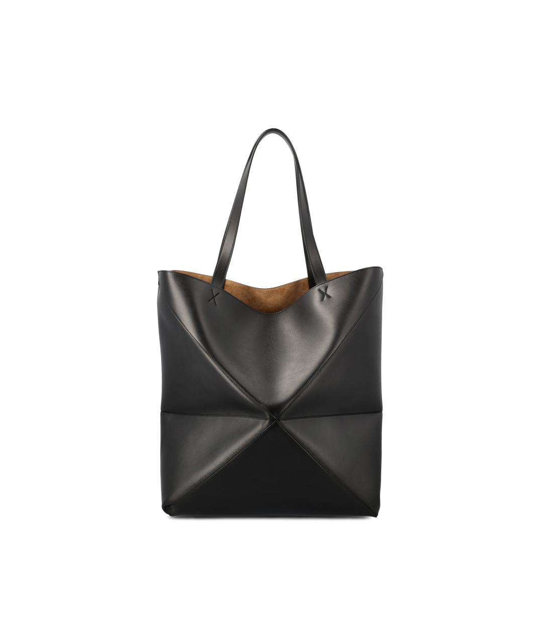 LOEWE Черная кожаная сумка тоут, фото 2