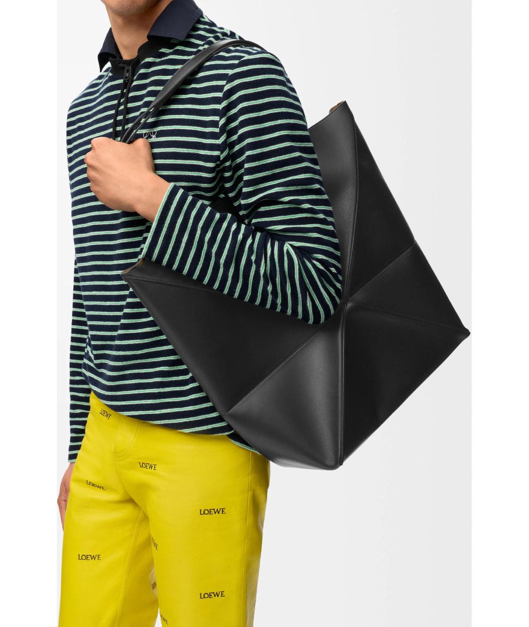 LOEWE Черная кожаная сумка тоут, фото 6