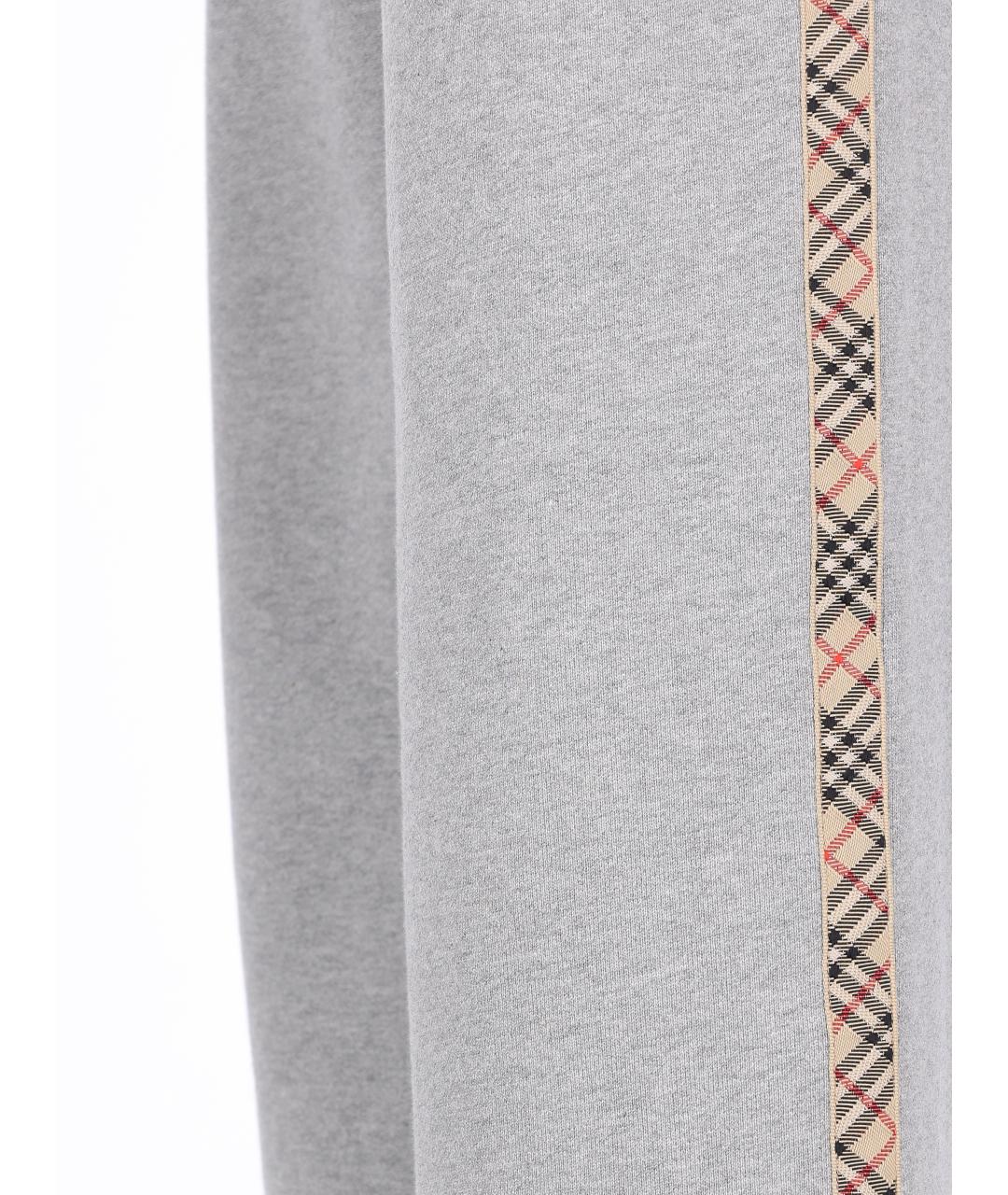BURBERRY Серые хлопковые спортивные брюки и шорты, фото 3
