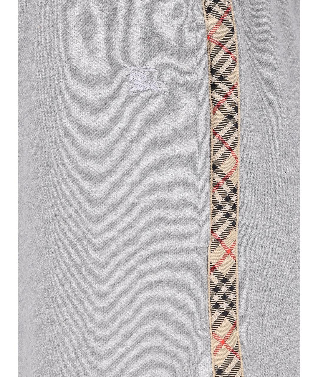 BURBERRY Серые хлопковые спортивные брюки и шорты, фото 4