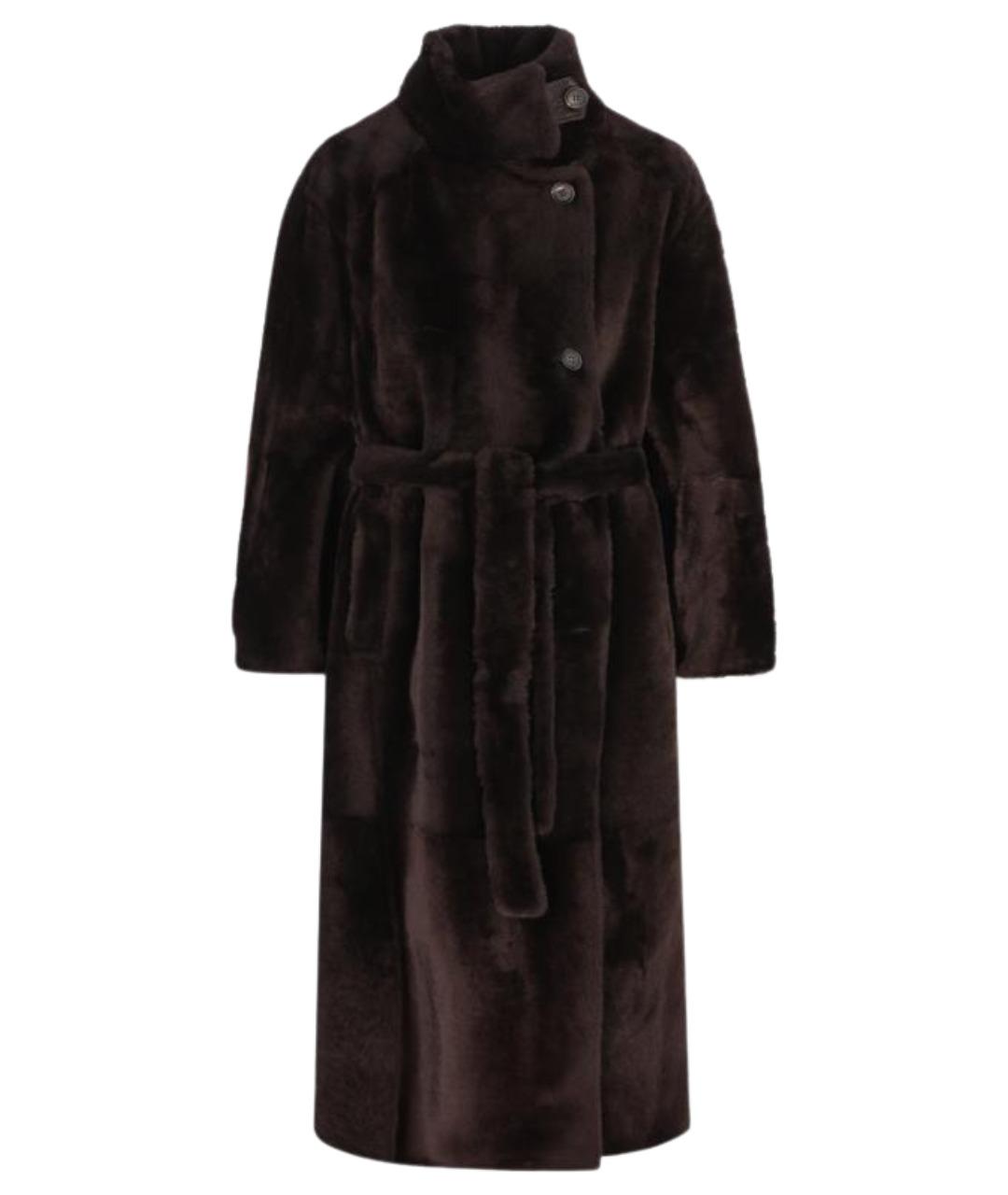 BRUNELLO CUCINELLI Коричневая меховая шуба, фото 1