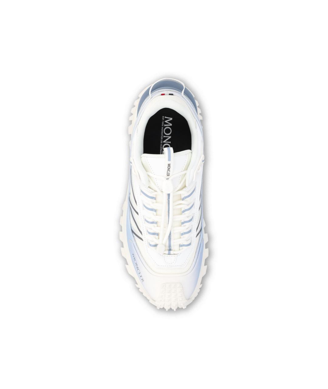 MONCLER Голубые текстильные низкие кроссовки / кеды, фото 4