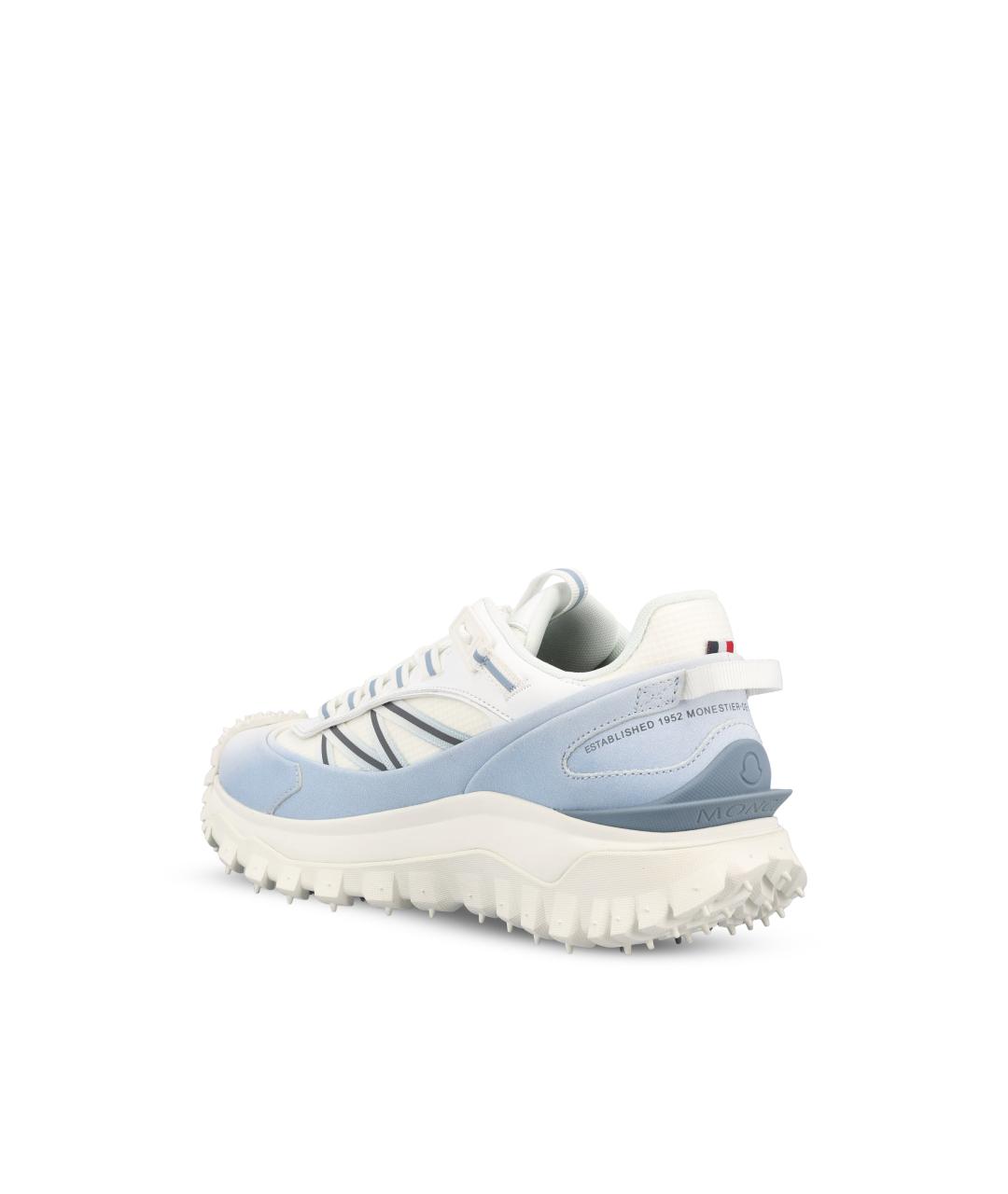 MONCLER Голубые текстильные низкие кроссовки / кеды, фото 3