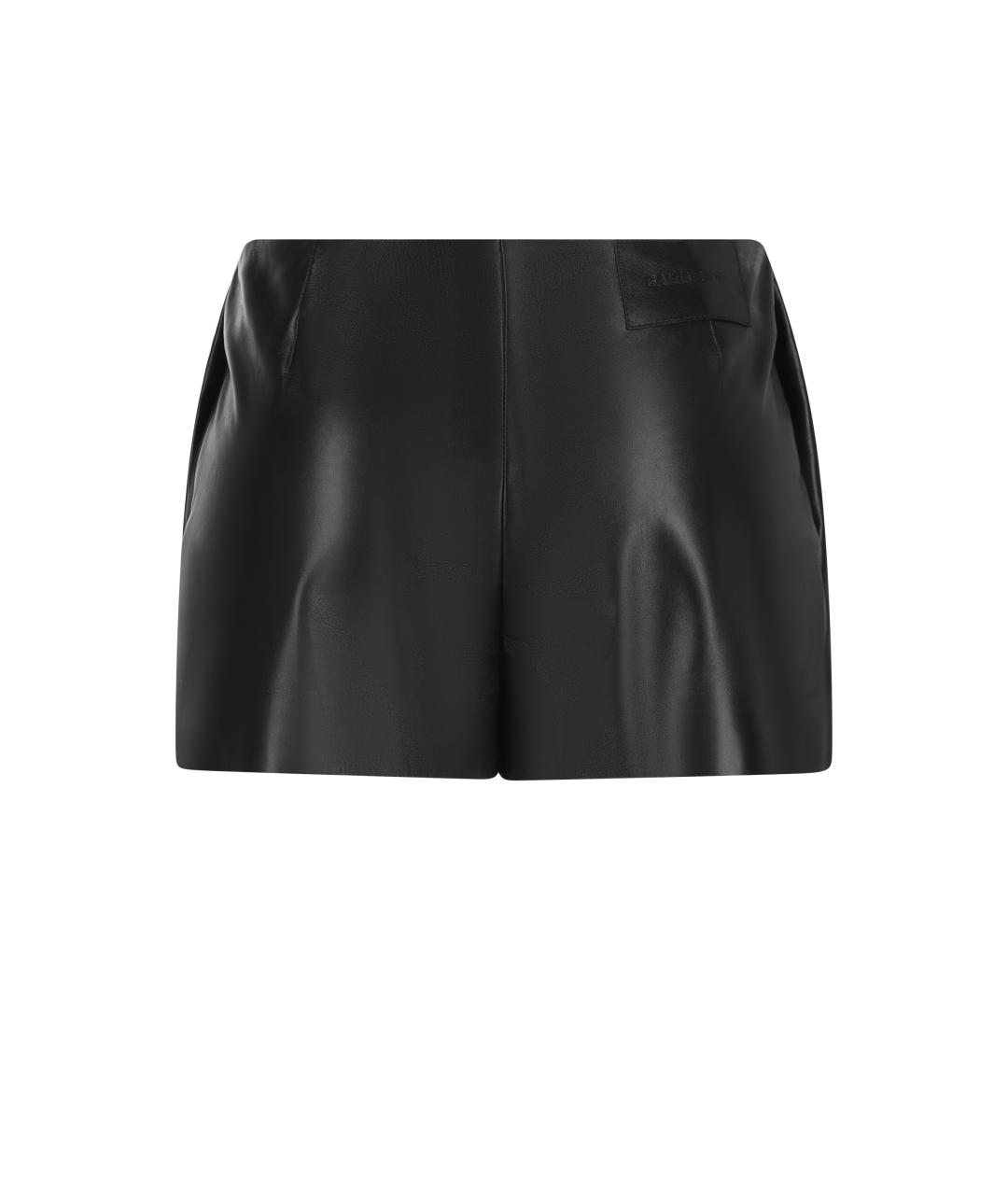 BALENCIAGA Черная кожаная юбка мини, фото 2