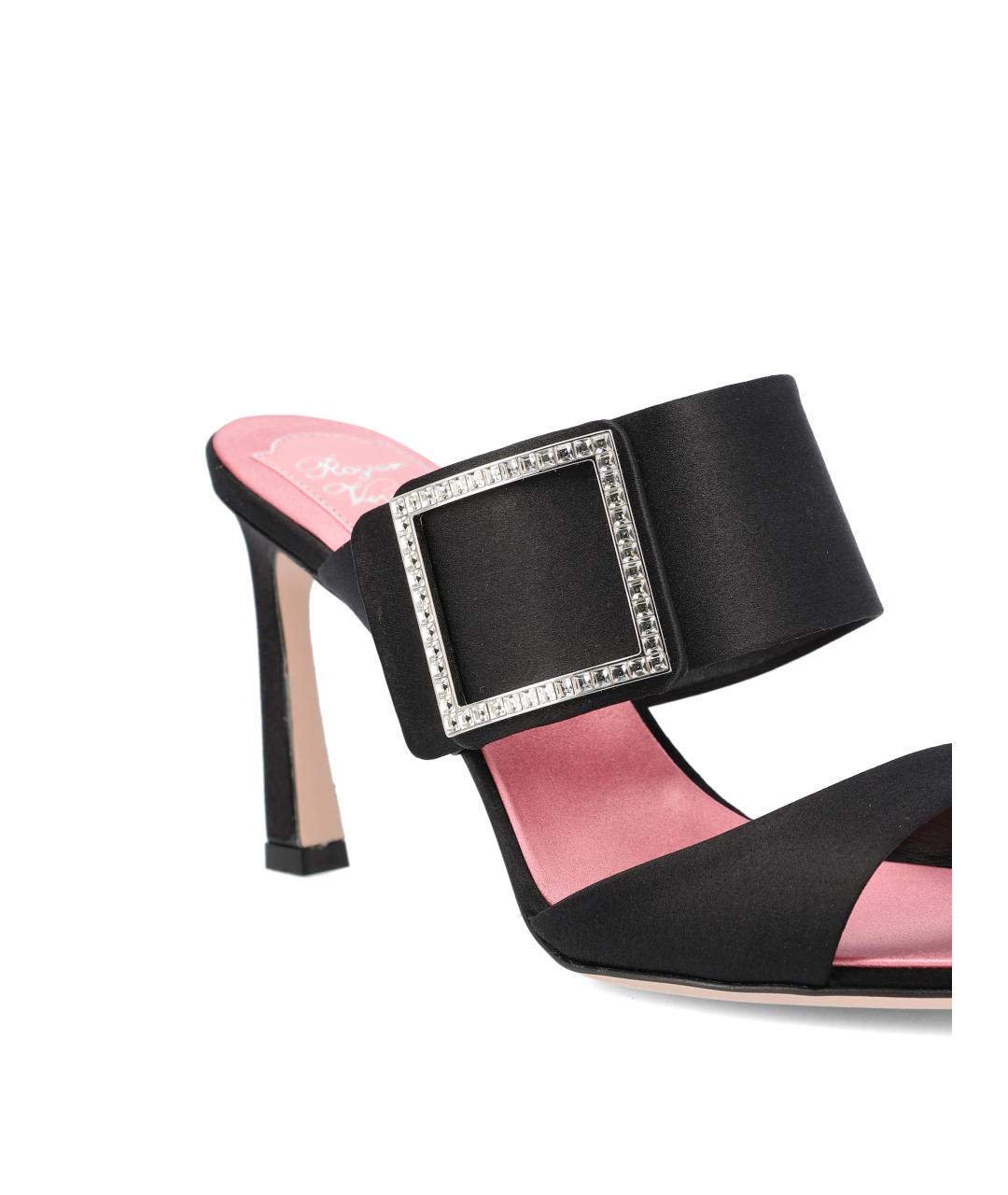 ROGER VIVIER Черные текстильные мюли, фото 4