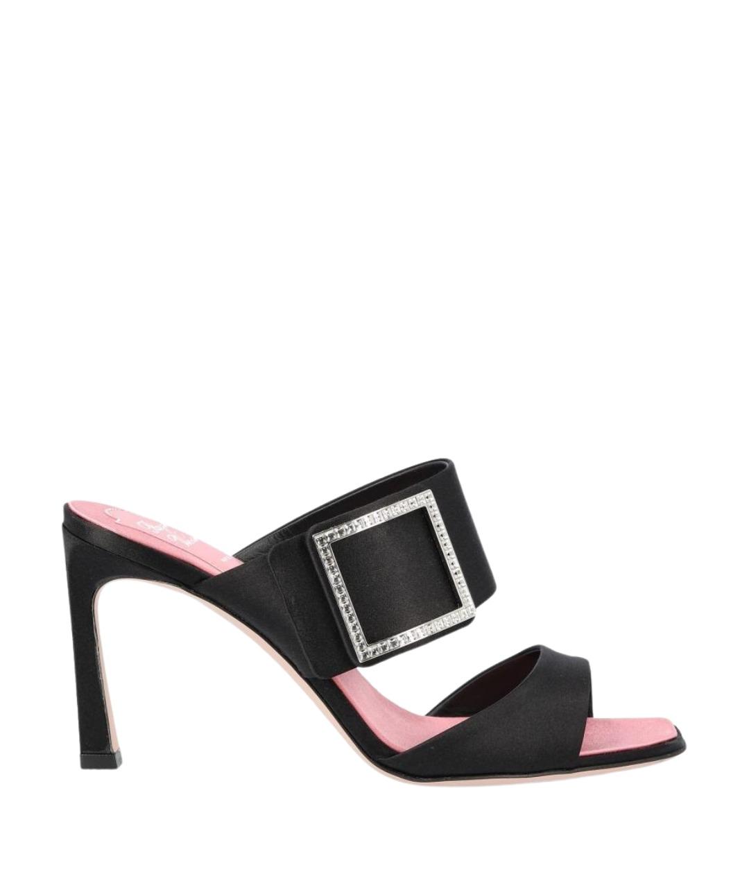 ROGER VIVIER Черные текстильные мюли, фото 1