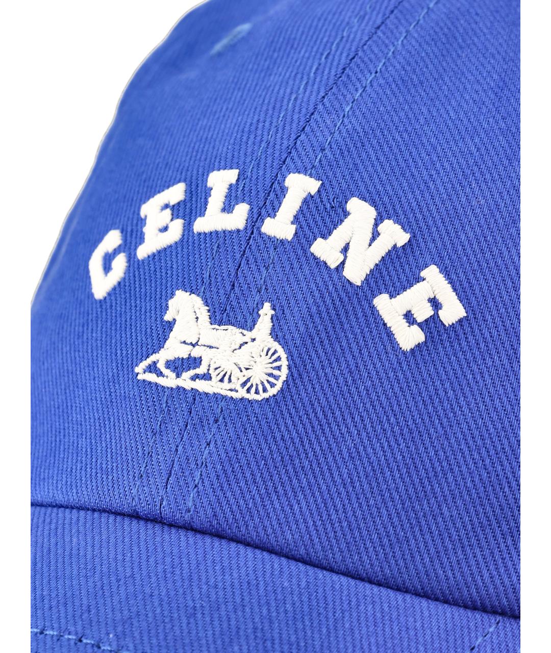 CELINE Синяя хлопковая кепка/бейсболка, фото 4