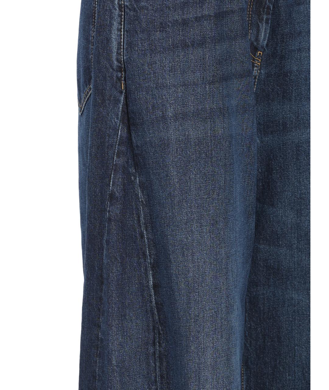 BRUNELLO CUCINELLI Синие хлопковые прямые джинсы, фото 3