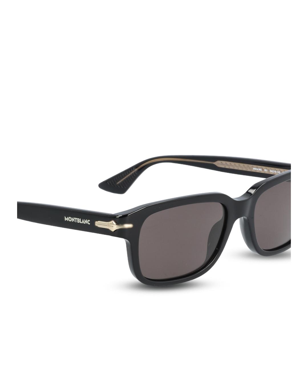 MONTBLANC Черные пластиковые солнцезащитные очки, фото 3