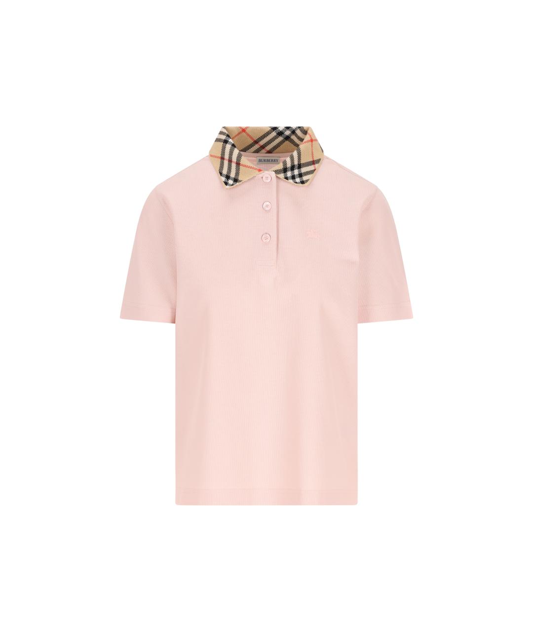 BURBERRY Розовая хлопковая футболка, фото 1