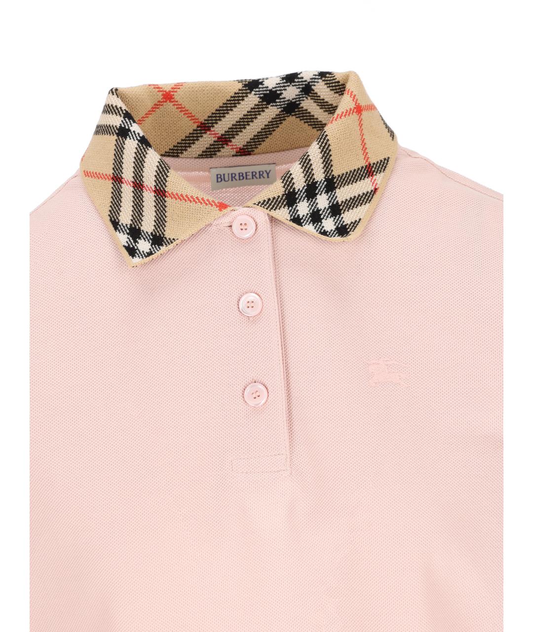 BURBERRY Розовая хлопковая футболка, фото 3