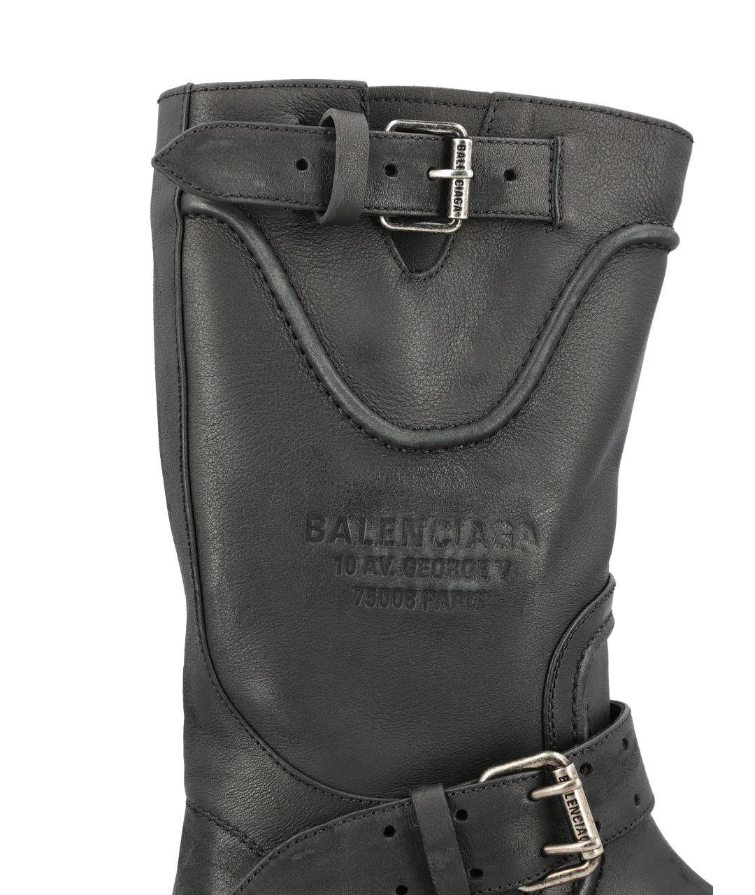 BALENCIAGA Черные кожаные ботинки, фото 4