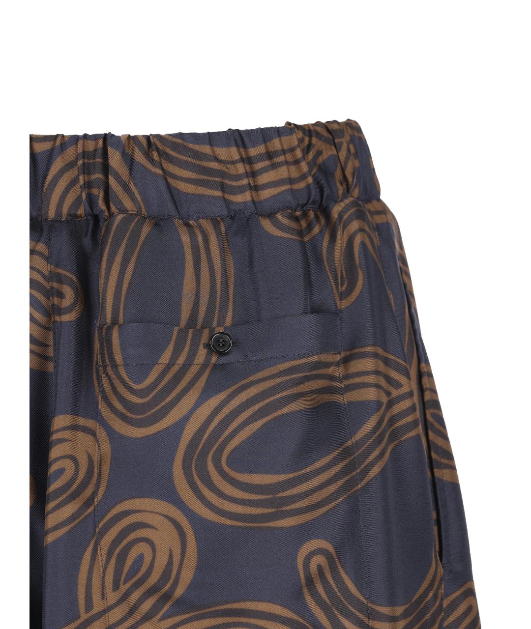 LOEWE Синие шелковые брюки широкие, фото 4