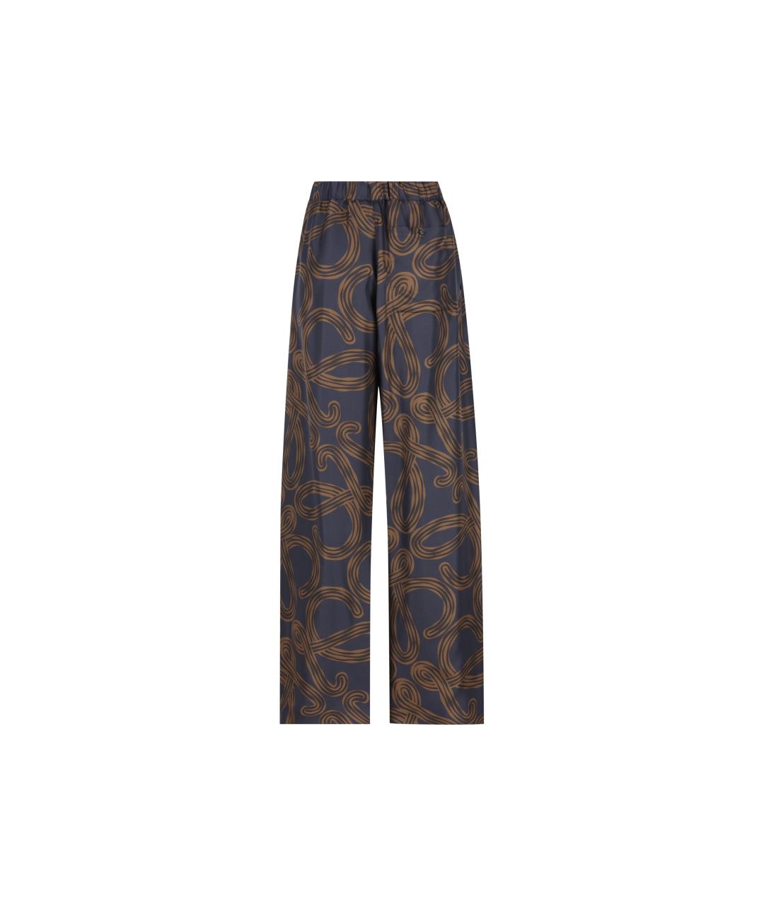 LOEWE Синие шелковые брюки широкие, фото 2