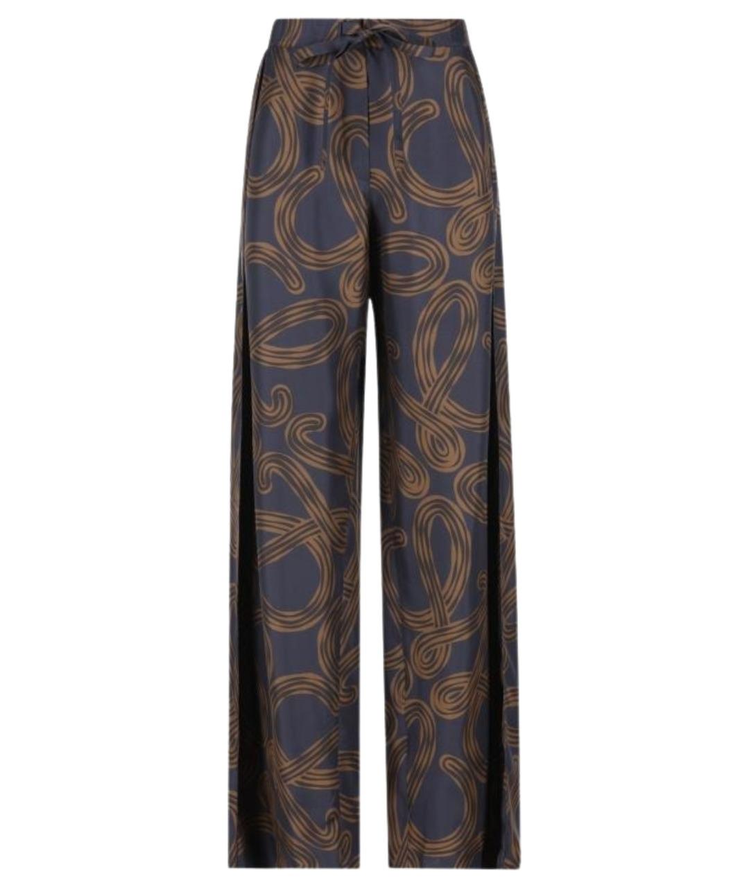 LOEWE Синие шелковые брюки широкие, фото 1