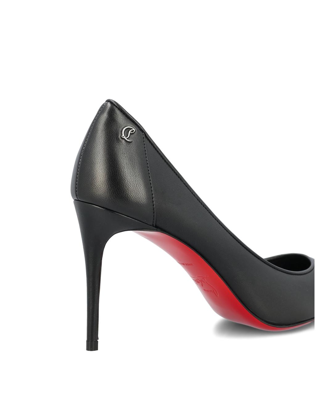 CHRISTIAN LOUBOUTIN Черные кожаные туфли, фото 4