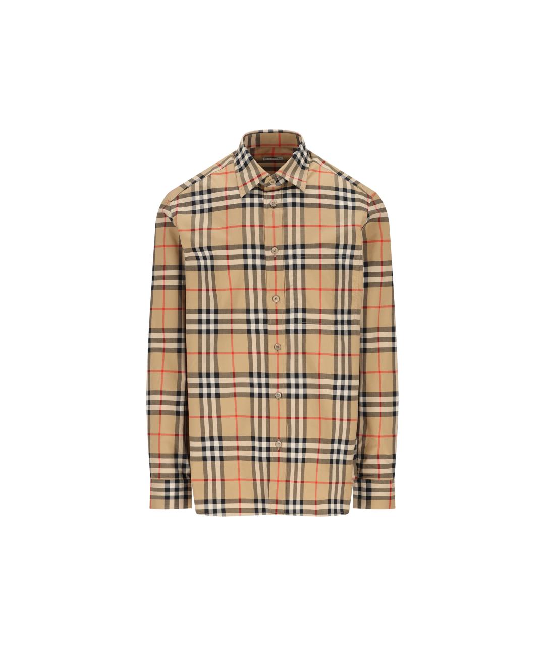 BURBERRY Бежевая хлопковая кэжуал рубашка, фото 1