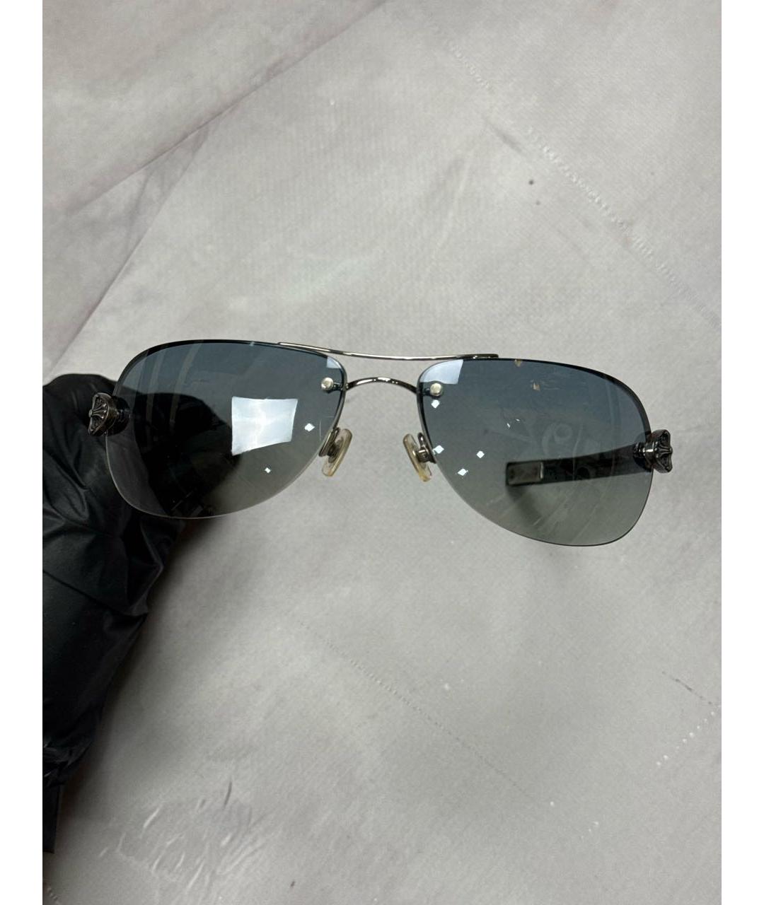 CHROME HEARTS Черные металлические солнцезащитные очки, фото 3