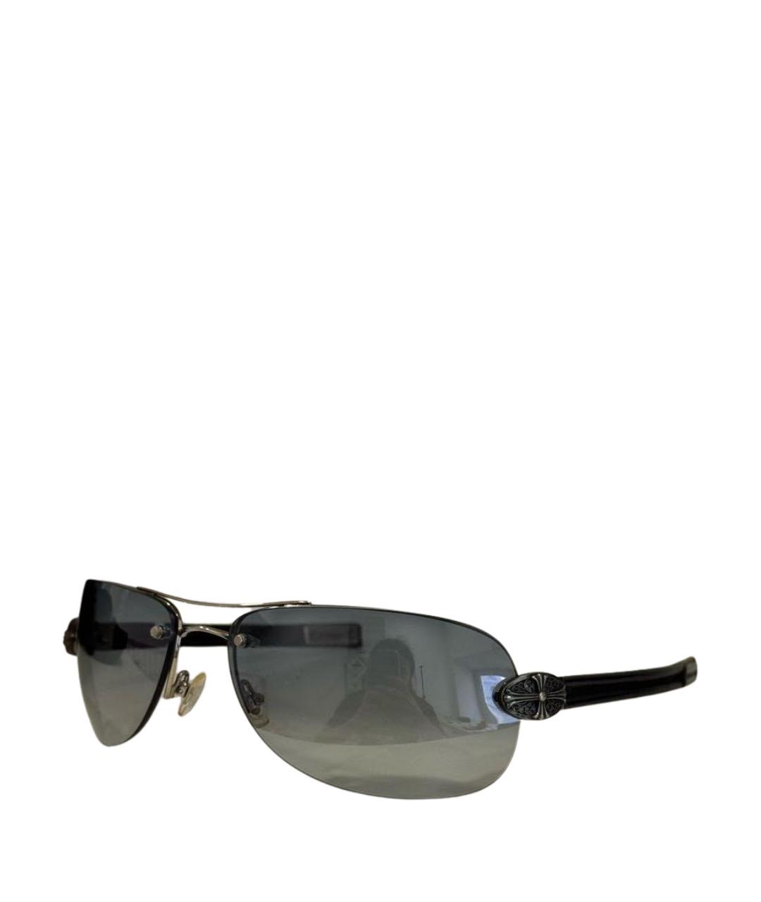 CHROME HEARTS Черные металлические солнцезащитные очки, фото 1