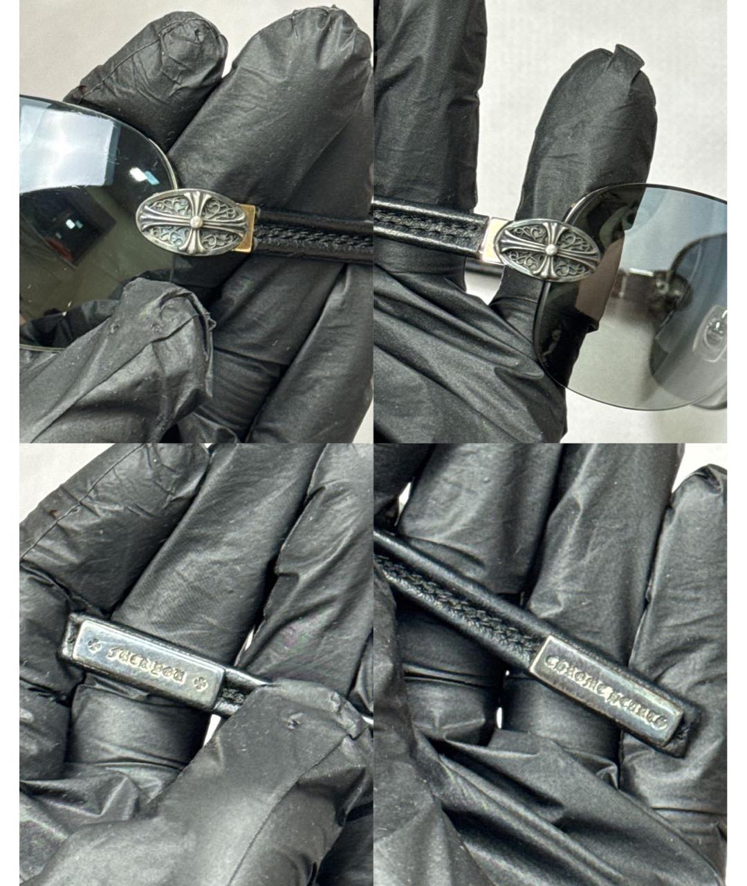CHROME HEARTS Черные металлические солнцезащитные очки, фото 6