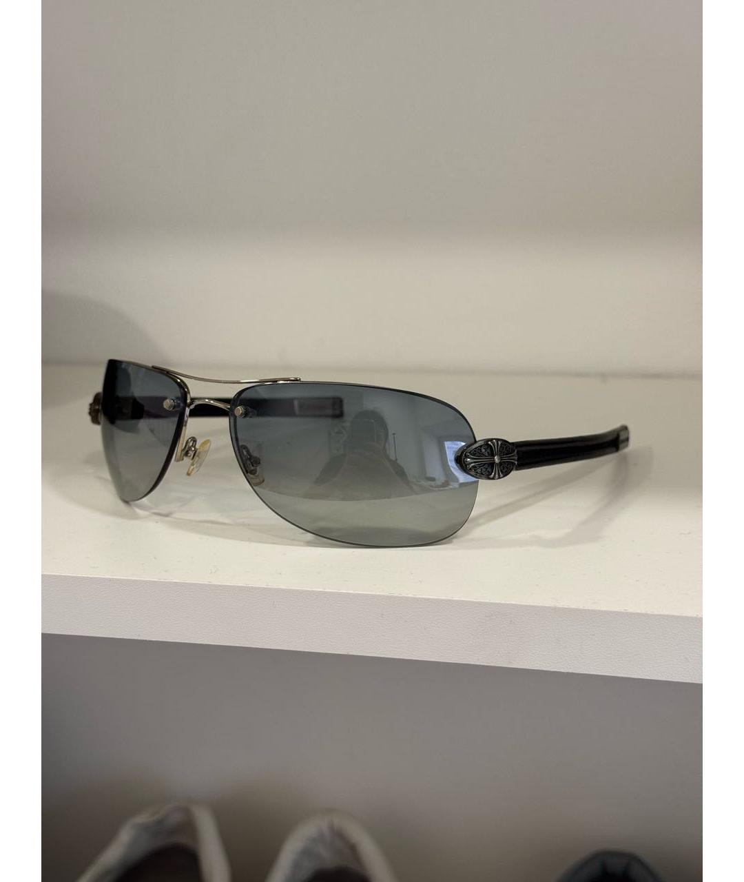 CHROME HEARTS Черные металлические солнцезащитные очки, фото 9