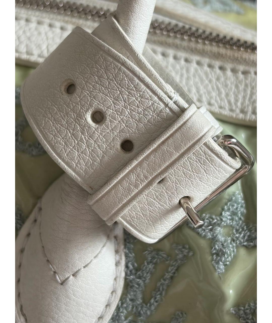 LOUIS VUITTON Белая кожаная сумка с короткими ручками, фото 6