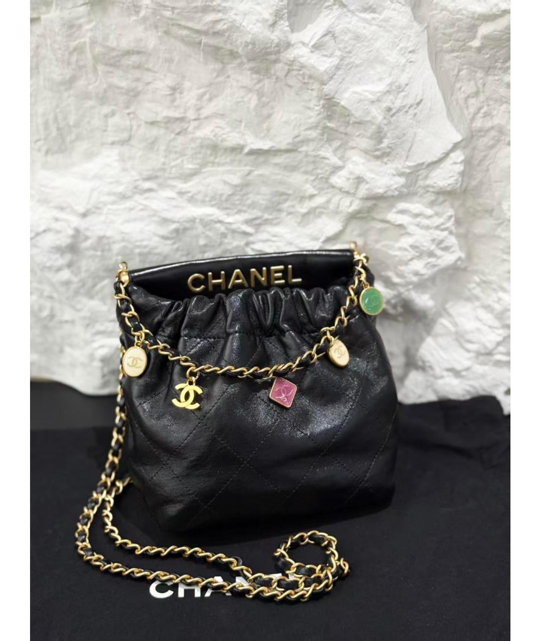 CHANEL Черная кожаная сумка через плечо, фото 2