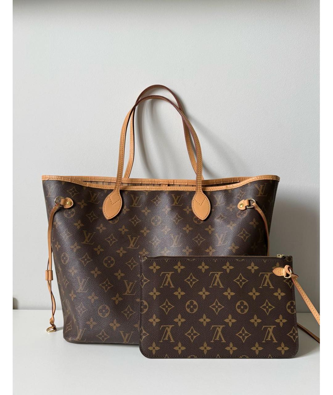 LOUIS VUITTON Коричневая сумка тоут из канвы, фото 9