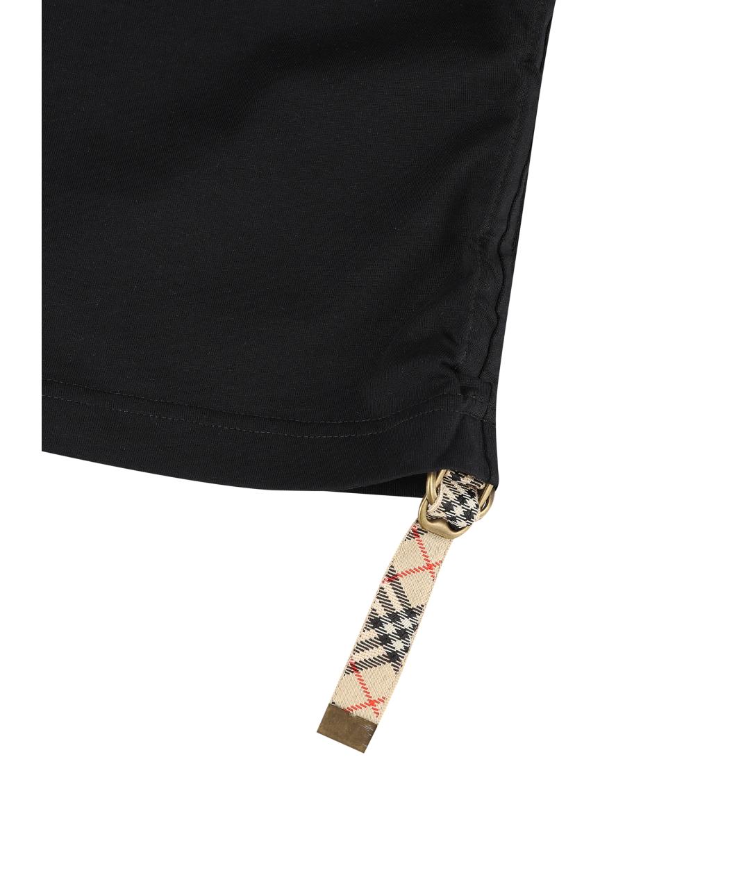 BURBERRY Черная хлопковая футболка, фото 3