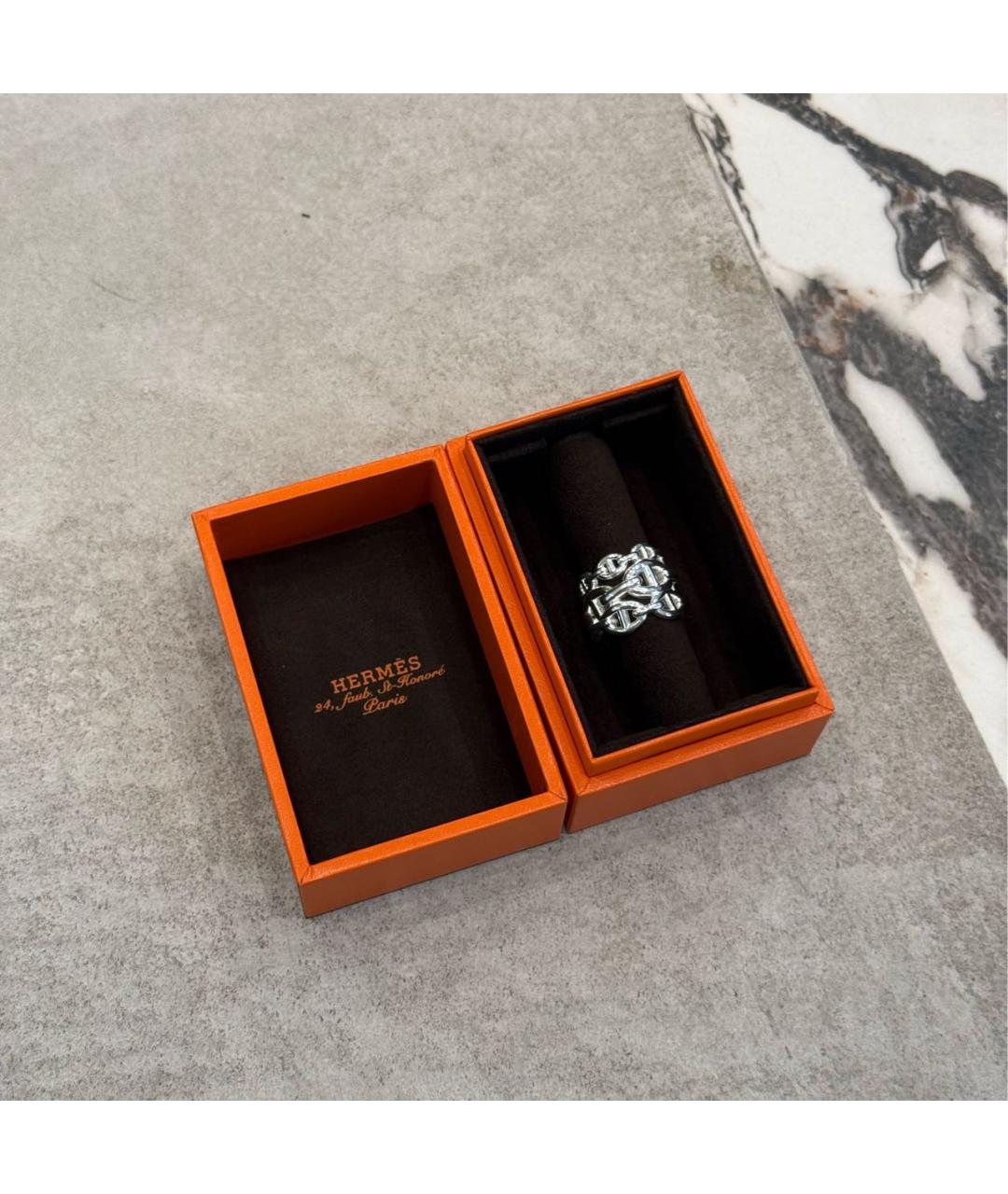 HERMES Серебряное серебряное кольцо, фото 4
