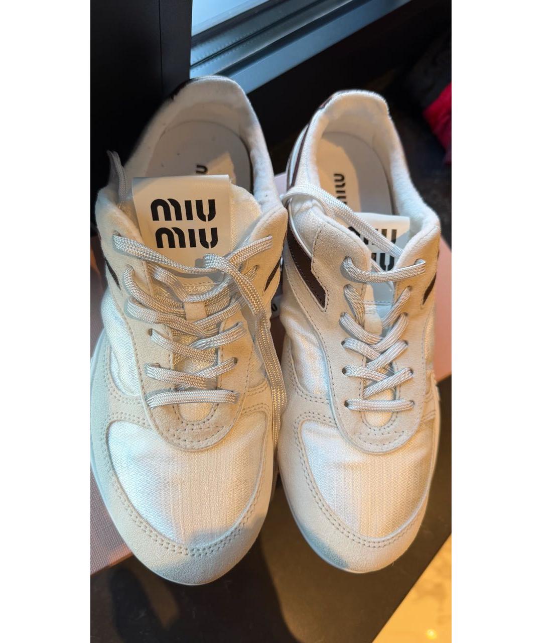 MIU MIU Белые замшевые кеды, фото 8