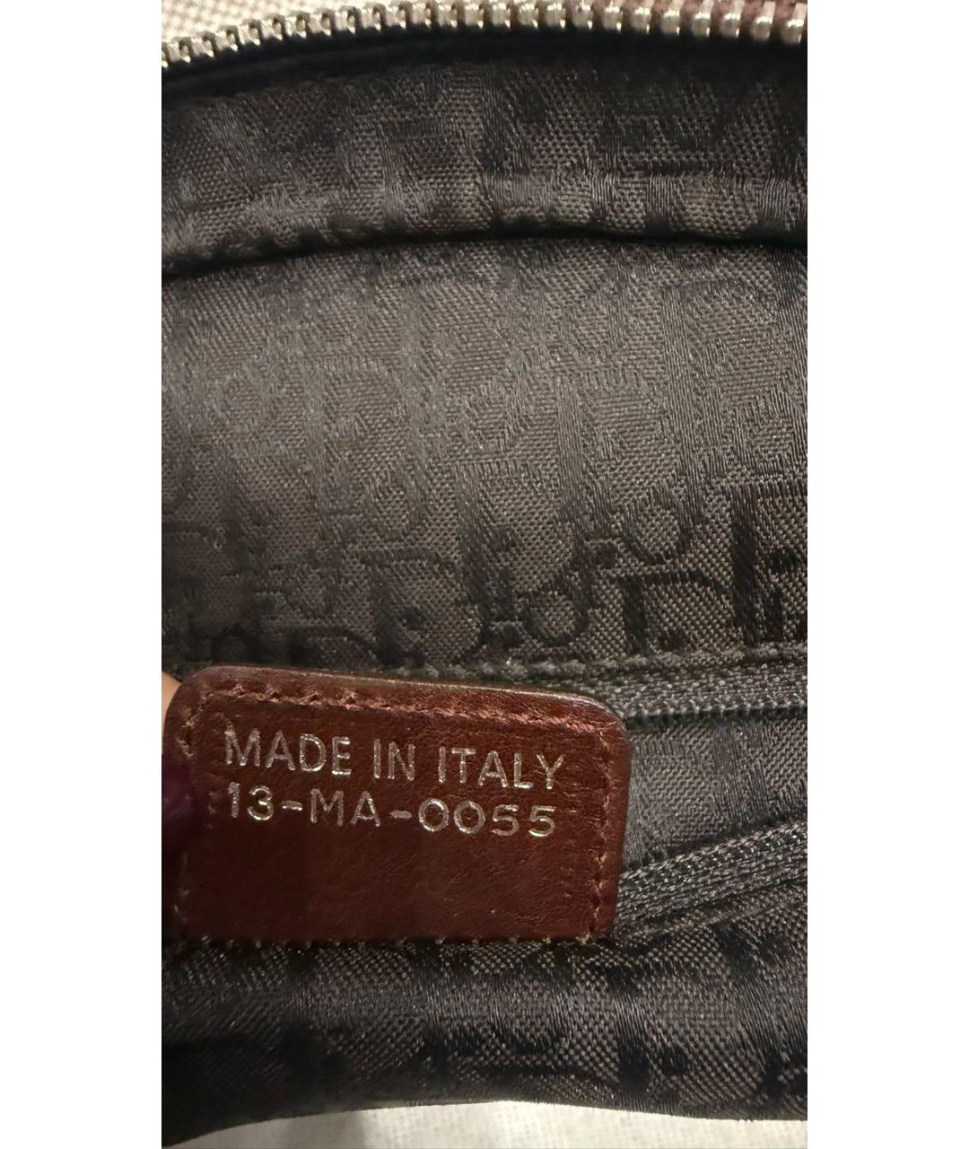 CHRISTIAN DIOR Коричневая сумка с короткими ручками из кожи крокодила, фото 8