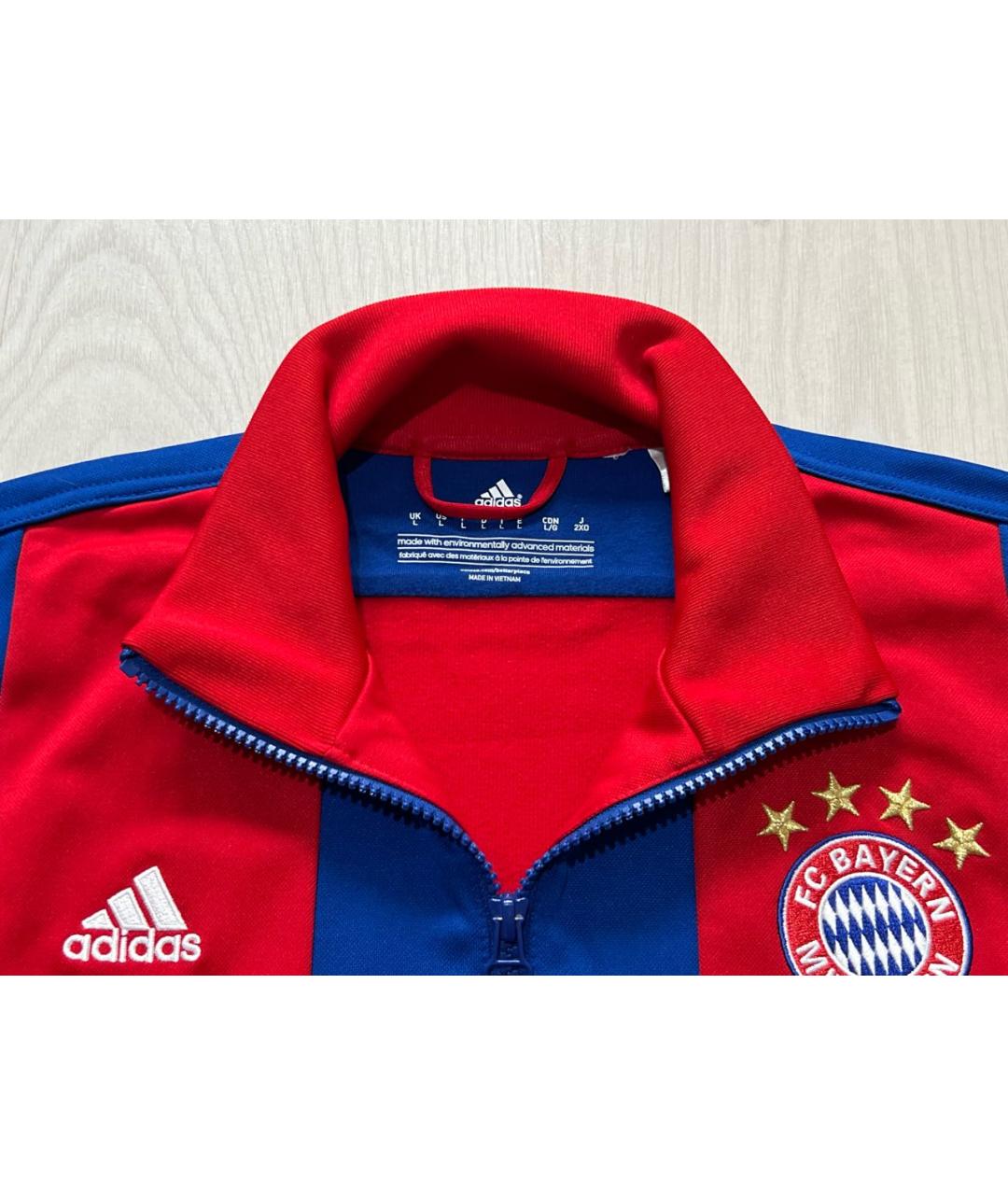 ADIDAS Красная хлопко-эластановая спортивная куртка, фото 4