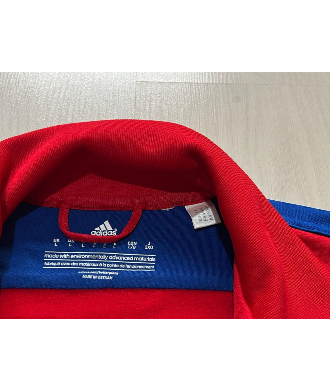 ADIDAS Красная хлопко-эластановая спортивная куртка, фото 6