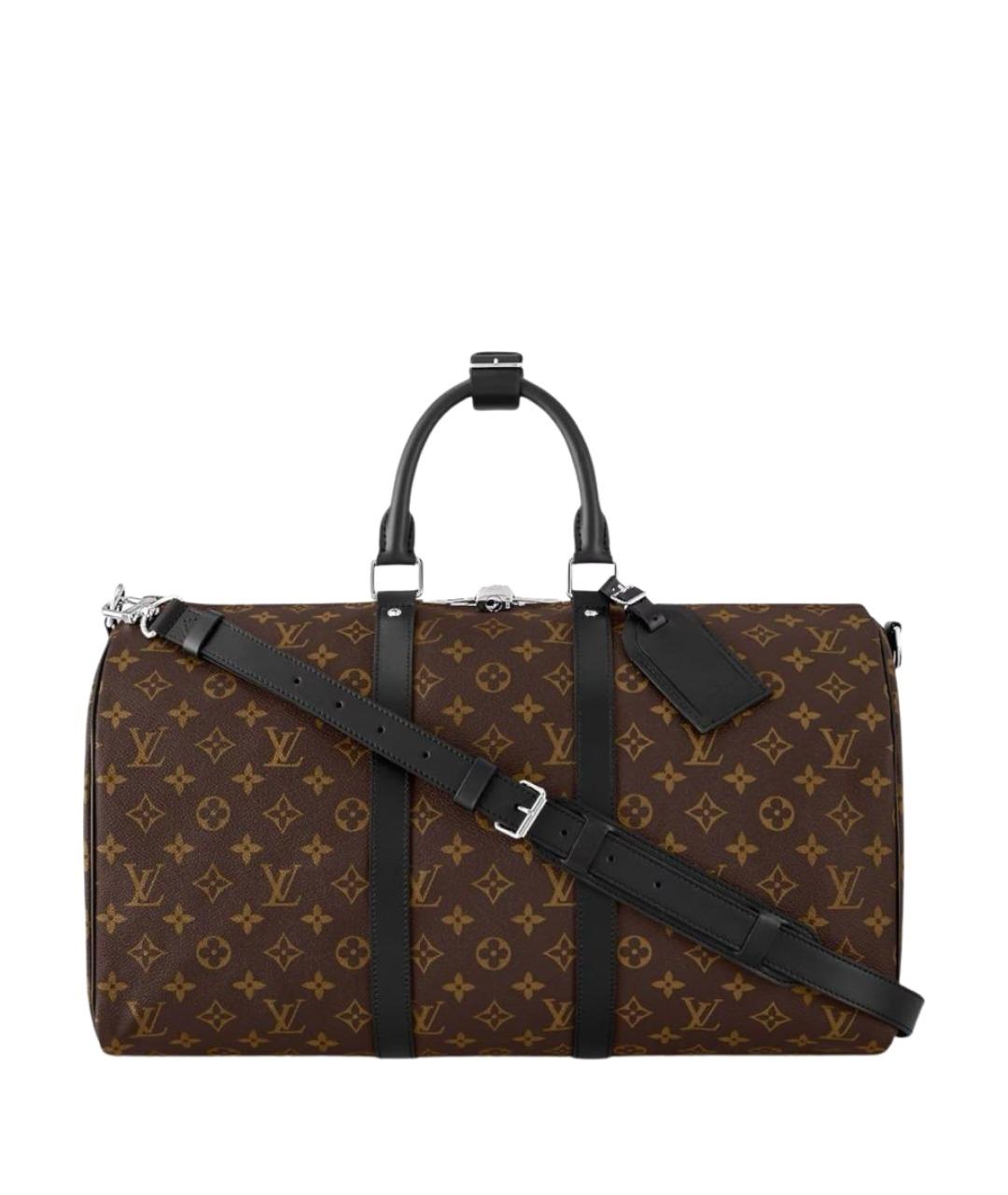 LOUIS VUITTON Коричневая дорожная/спортивная сумка из канвы, фото 1