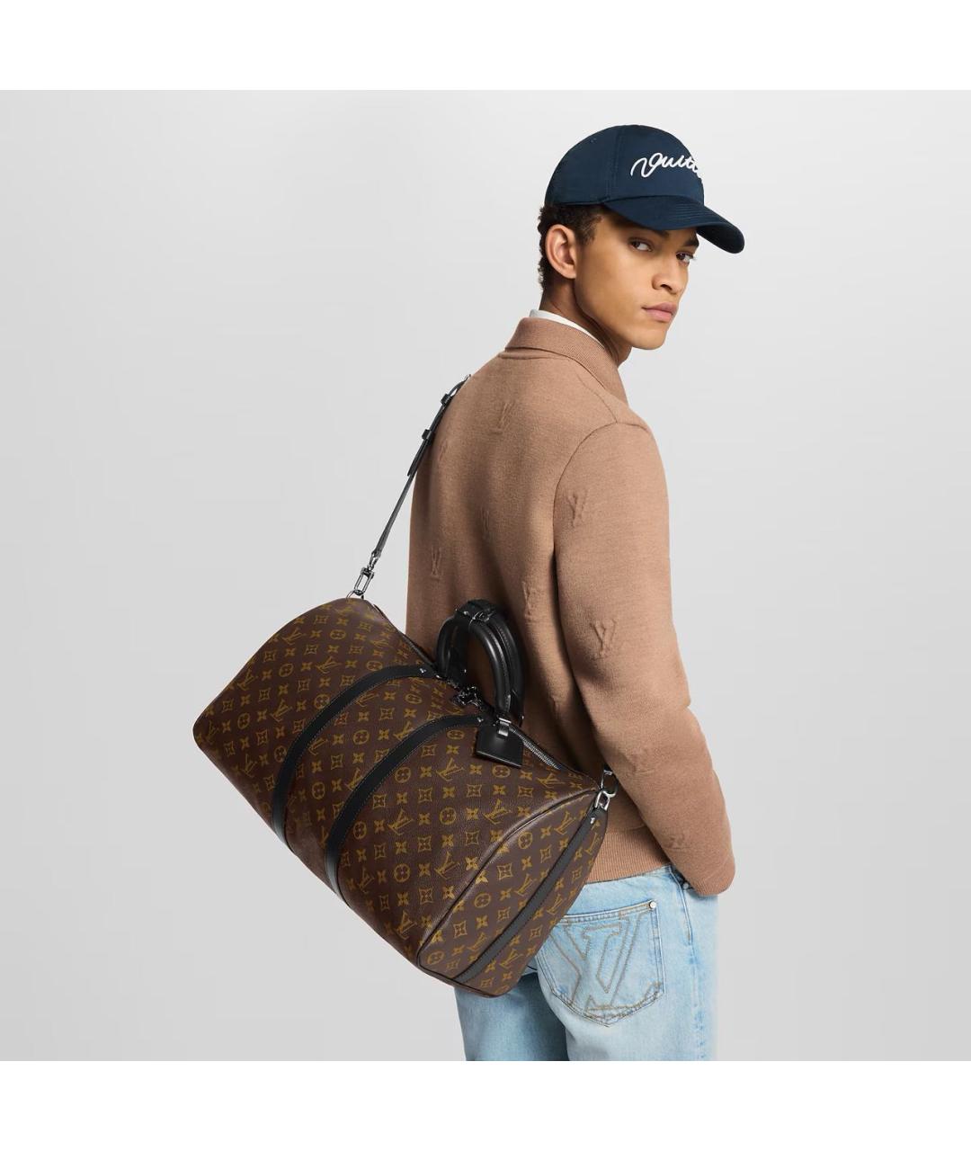 LOUIS VUITTON Коричневая дорожная/спортивная сумка из канвы, фото 4