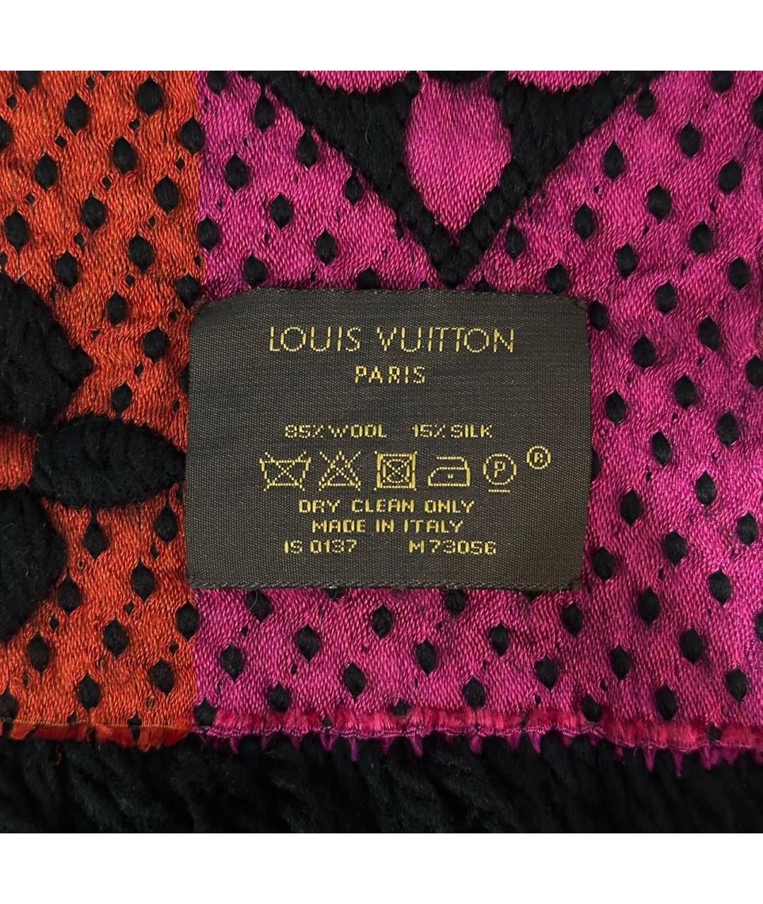 LOUIS VUITTON Черный шерстяной шарф, фото 3
