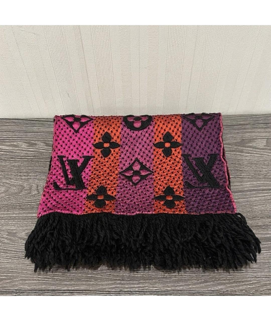 LOUIS VUITTON Черный шерстяной шарф, фото 2