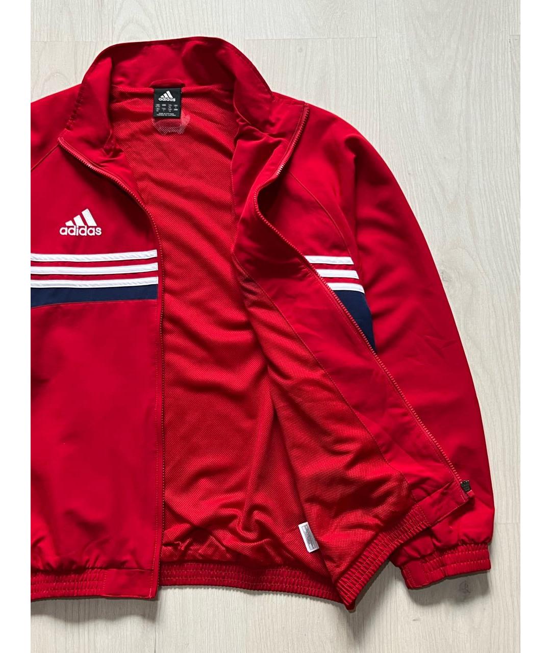 ADIDAS Красная нейлоновая спортивная куртка, фото 4
