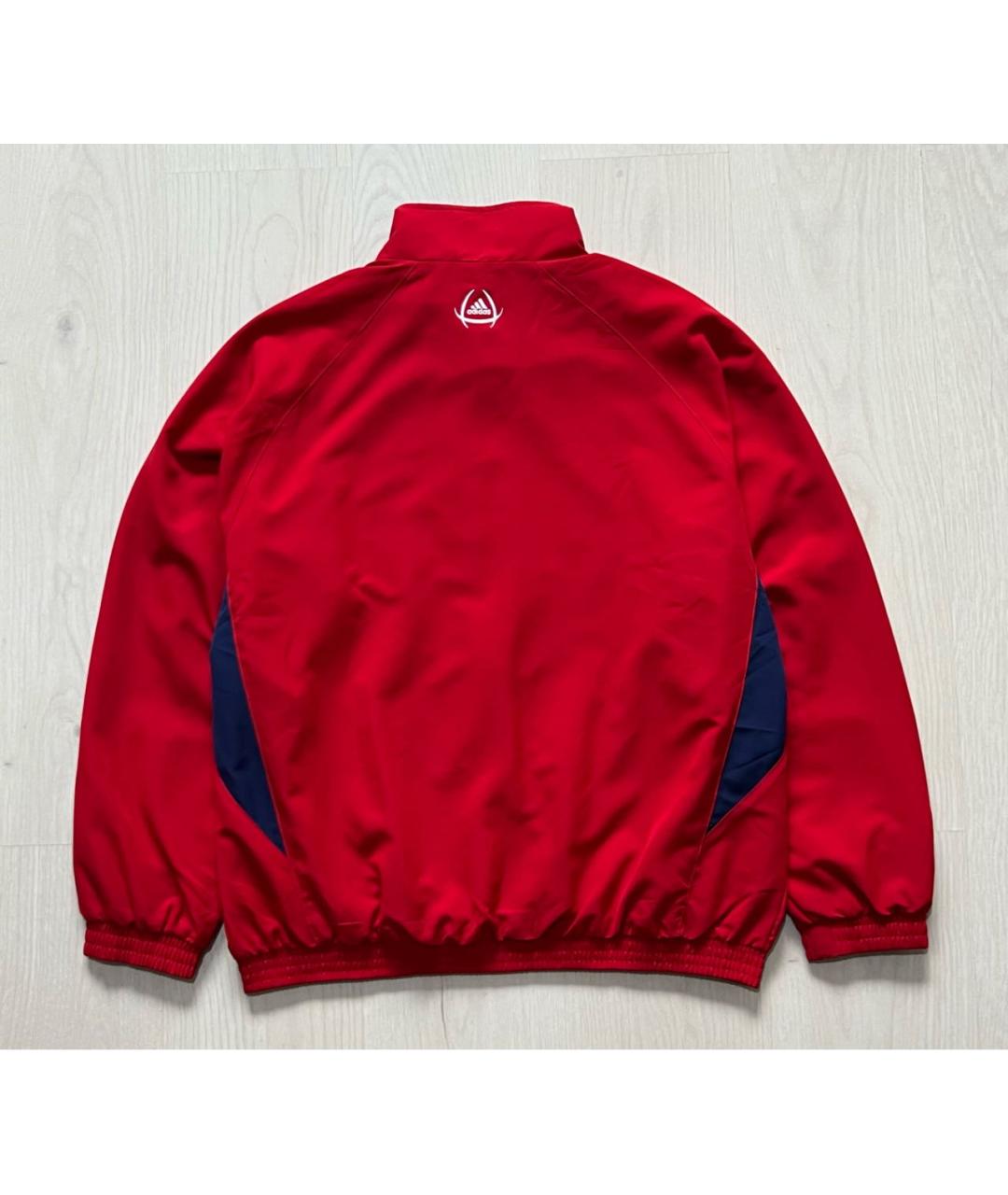 ADIDAS Красная нейлоновая спортивная куртка, фото 2