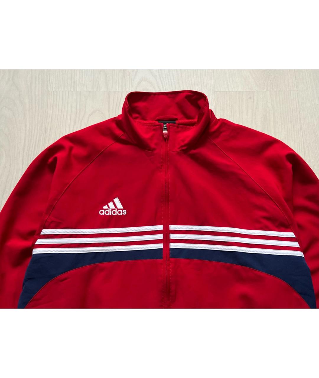 ADIDAS Красная нейлоновая спортивная куртка, фото 7